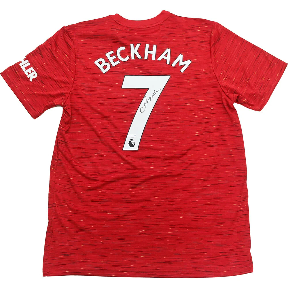 David Beckham Autographed 2020-21 Manchester United Replica Home