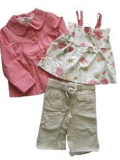 NEW Vintage Janie and Jack Garden Botanical 3T 2T Outfit Shirt Pants Jacket