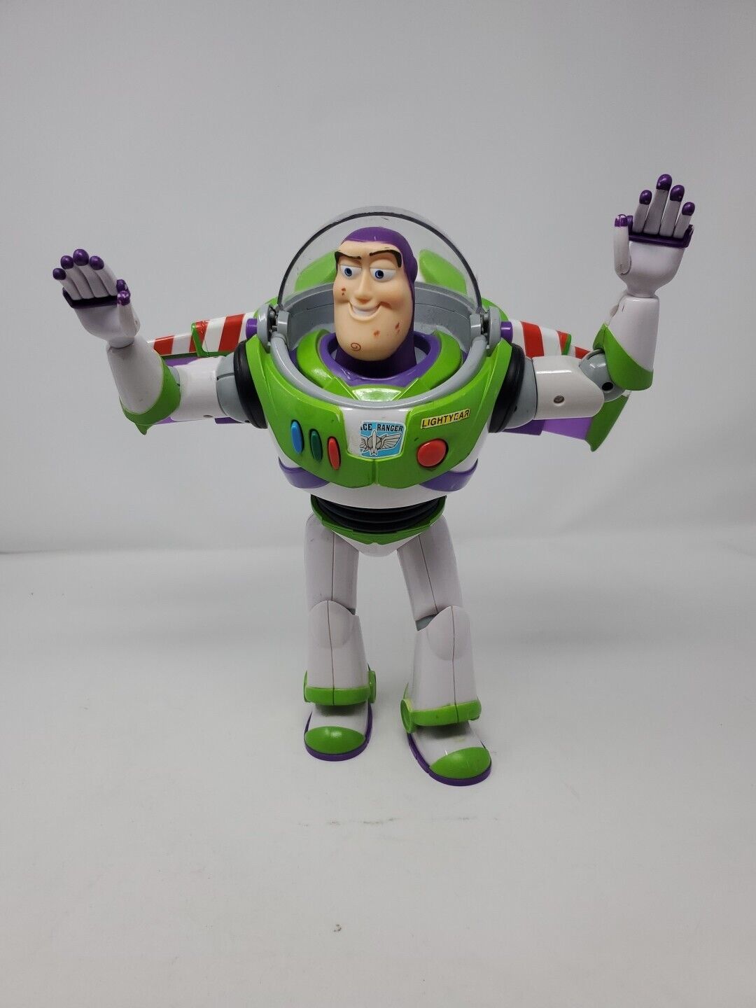 Vintage Toy Story Talking Buzz Lightyear 12 Inch Works- Part Dome Missing