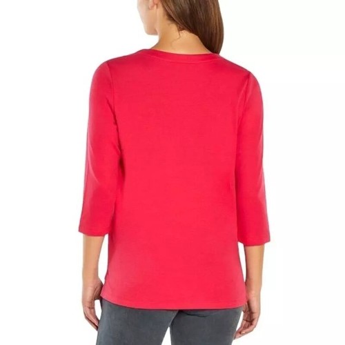 NUEVO CON ETIQUETAS Camiseta Camiseta Top Orvis Rosa Oscuro Algodón Pima Puro NUEVA - Imagen 6 de 6