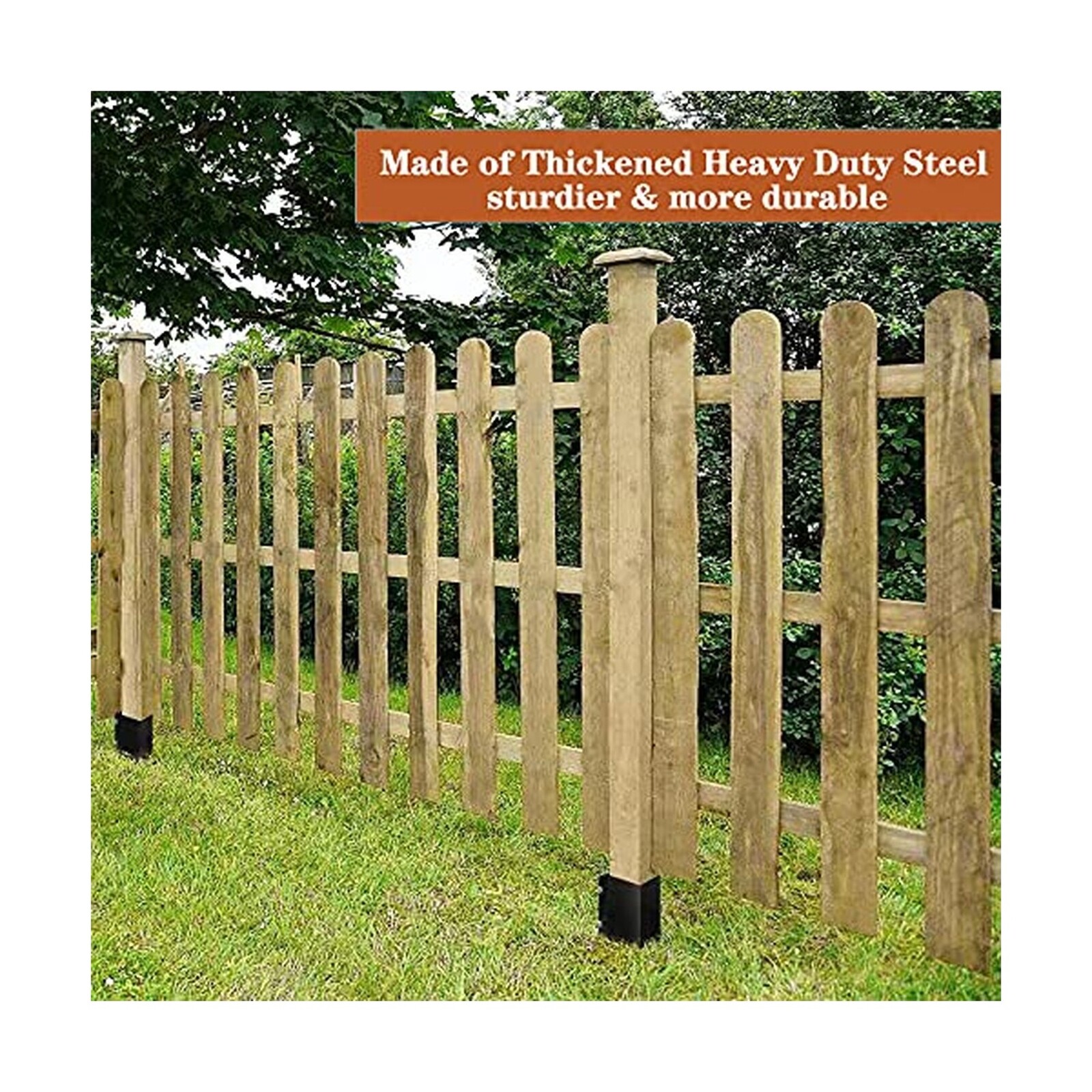 6 Pcs Fence Post Anchor Ground Spike 4x4 Metal Post Stake 24 Inch for Mailbox...