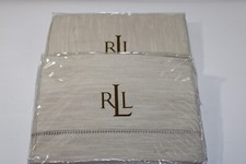 NWT Ralph Lauren Two European EURO Shams -HEMSTITCH TWILL Cream 0026