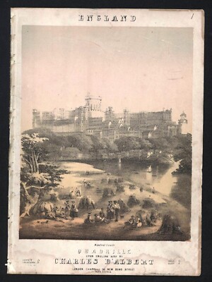 c1860 England Quadrille - Charles D'Albert - Original Sheet Music Lithograph