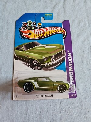 2013 Hot Wheels '69 FORD MUSTANG Green 232/250 GREAT CARD Muscle