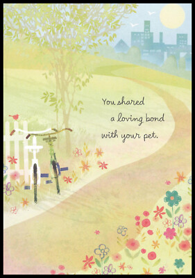 Greeting Card - Bike Bird Tree - Loss Of Pet - Sympathy - 0114