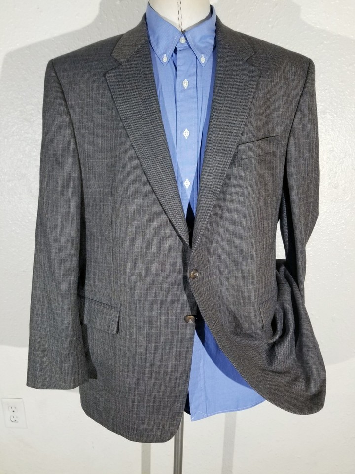 48L Ralph Lauren Pink Green Brown Check Wool Tweed Blazer Sport Coat