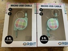 Retractable Micro USB Cable Data Sync Charger Cord BUYER GET 2 PER ORDER 3 FEET