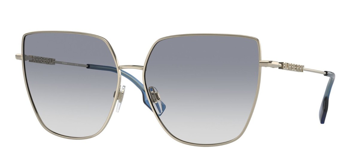 Burberry Women\'s Light Gold and Grey Sunglasses! Burberry Light Brown Mirror Gradient Gold Square Ladies  main image 4