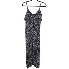 AVA & VIV Ruffle Top Midi Dress Size X (14W) Black and White PLUS