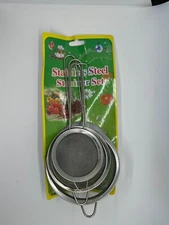3 Pc Stainless Steel Strainer Mesh Small Sieve Flour Sifter Kitchen Food Drainer
