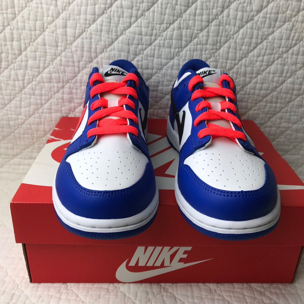 Nike Dunk  by you 青/赤/白 Nike Dunk Low (GS) Grade-School Shoes Youth Kid's SZ 6.5Y Blue