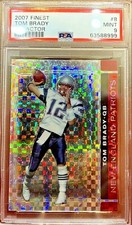 23/25 TOM BRADY 2007 TOPPS FINEST XFRACTOR REFRACTOR PSA 9 MINT POP 2 NO PSA 10s