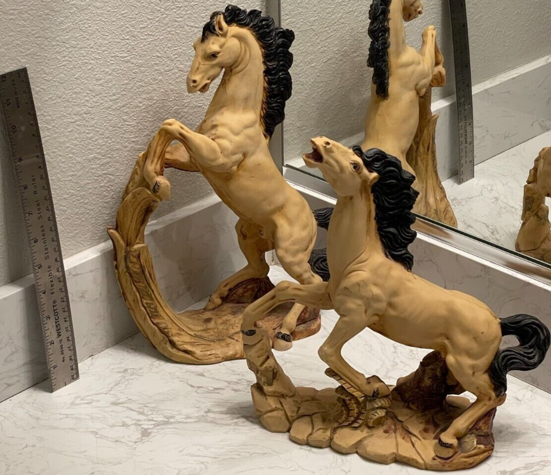 2 Vintage Horse Sculpture Statues by A. Giannetti- Made In Italy