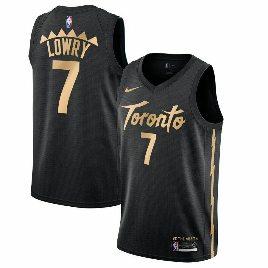 Men's Nike Toronto Raptors No7 Kyle Lowry Black Basketball Swingman City Edition 2019 20 Jersey