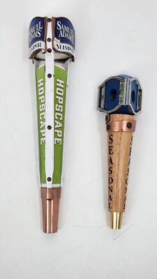 Lot of 2 Samuel Adams Summer Ale & Seasonal Beers Vintage Bar Tap Handle