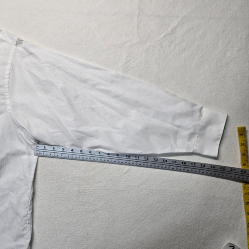Van Heusen Rayas Satinadas Blanco Manga Larga Abotonada Adulto Hombre Talla 18.5 34/35 - Imagen 5 de 7