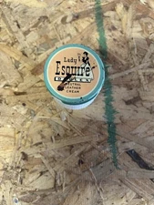 Vintage Lady Esquire Duplex Red Leather Cream - Milk Glass Jar 