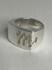 Gucci, Silver Scorpio, Signet Ring Size 9 ￼