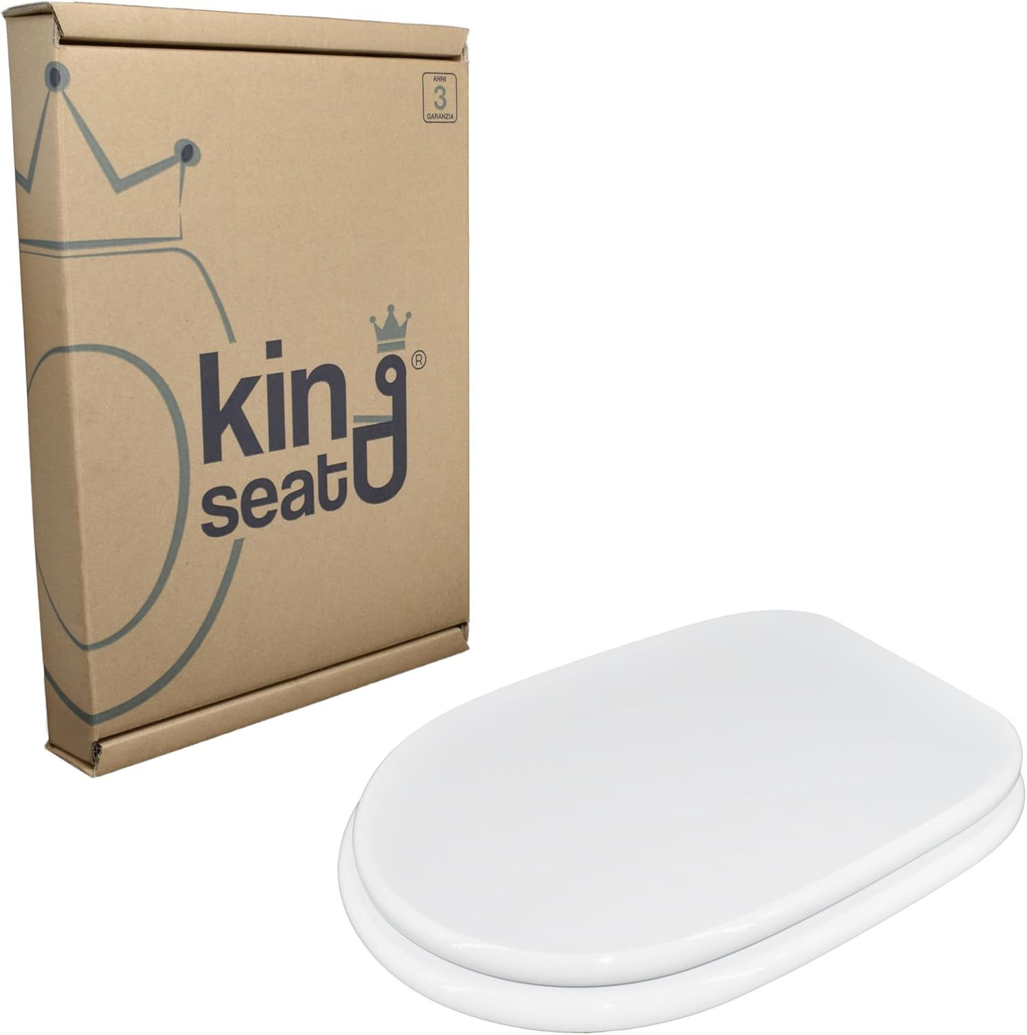 Sedile WC Cesame Sintesi Bianco | Ricambio Tecnico in MDF Poliestere