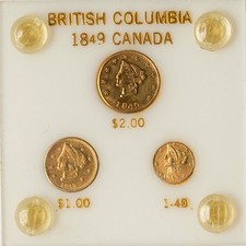 NEW DISCOVERY! 1849 British Columbia / California Gold 3-Piece Unc Set UNKNOWN.