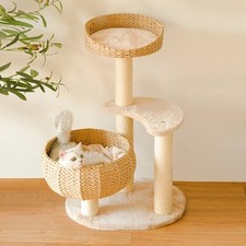 Handwoven Basket Cat Bed Cat Tower
