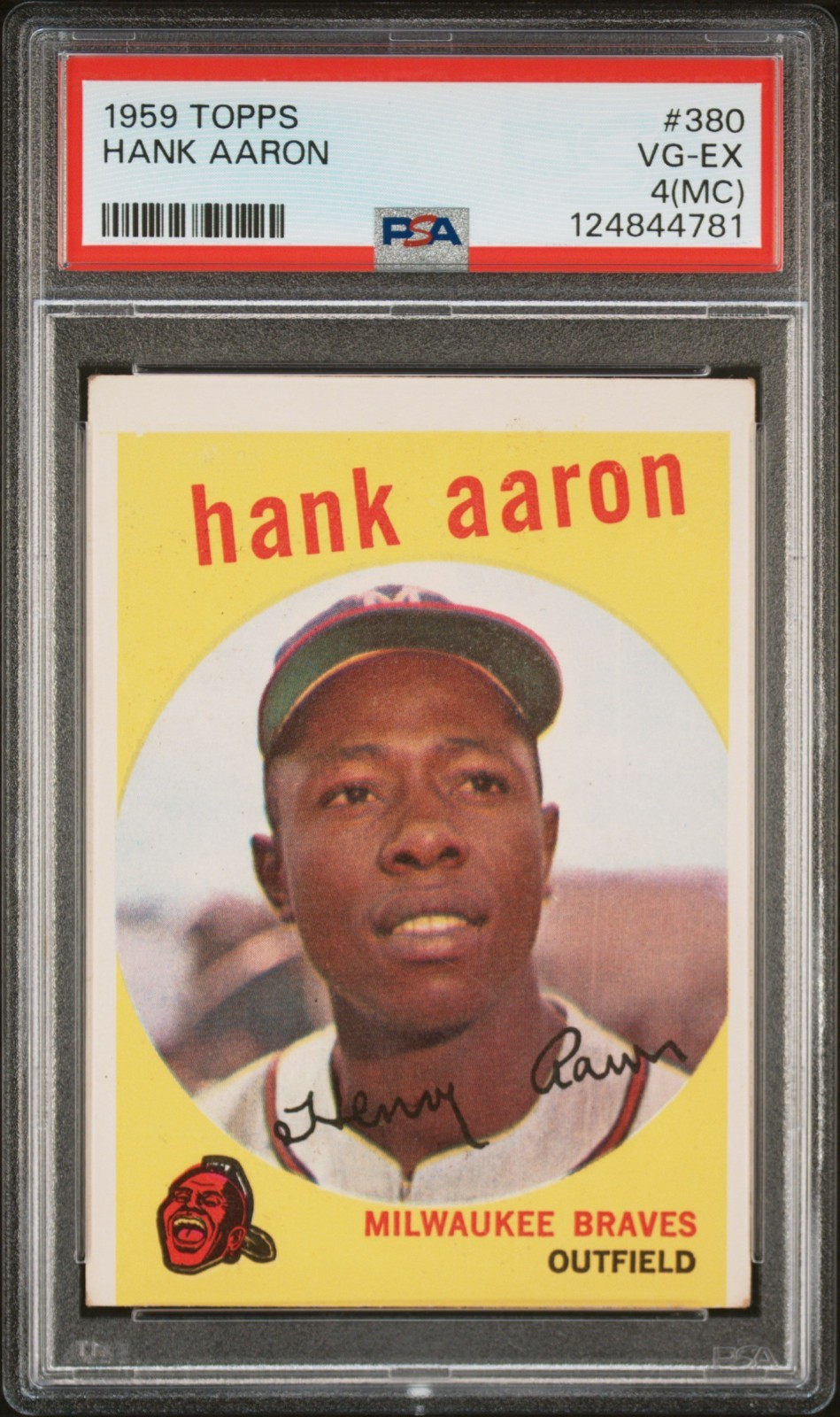 1959 Topps Hank Aaron #380 PSA 4 (MC) Milwaukee Braves HOF Vintage