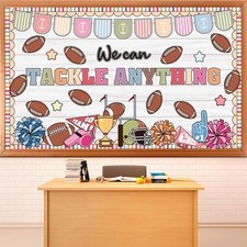 Spring Sports Football Bulletin Board Set Classroom Tackle Theme Cutout