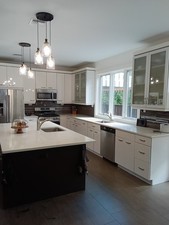 Entire kitchen, white, used, in good condition, inc. lg Island and countertops