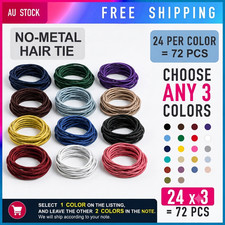 72pk Hair Ties Thin Elastic Metal Free Girls School Hair Accessories 11 Colours