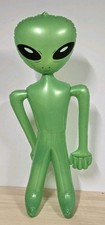 Vintage 1999 Northeast Import Alien Blow Up Inflatable Space Man 48  Green