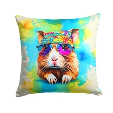 Guinea Pig Hippie Animal Fabric Decorative Pillow DAC3960PW1414