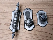 Vtg National NL Co MCM Lot of 3 Silvertone Drawer Pull Handles Hardware 63 3465