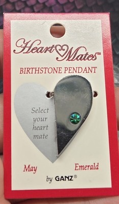 May Heartmates ganz half heart magnetic charm 2000s Emerald Birthstone 