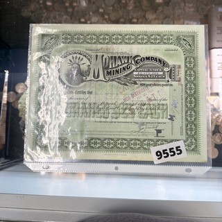 Mohawk Copper Mining Company Stock Certificate Keweenaw Michigan Mi Mich