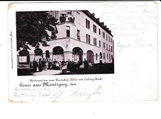 CPA MONTIGNY LES METZ !!! Restaurant Zum Deutschen Older Animée !! TOP