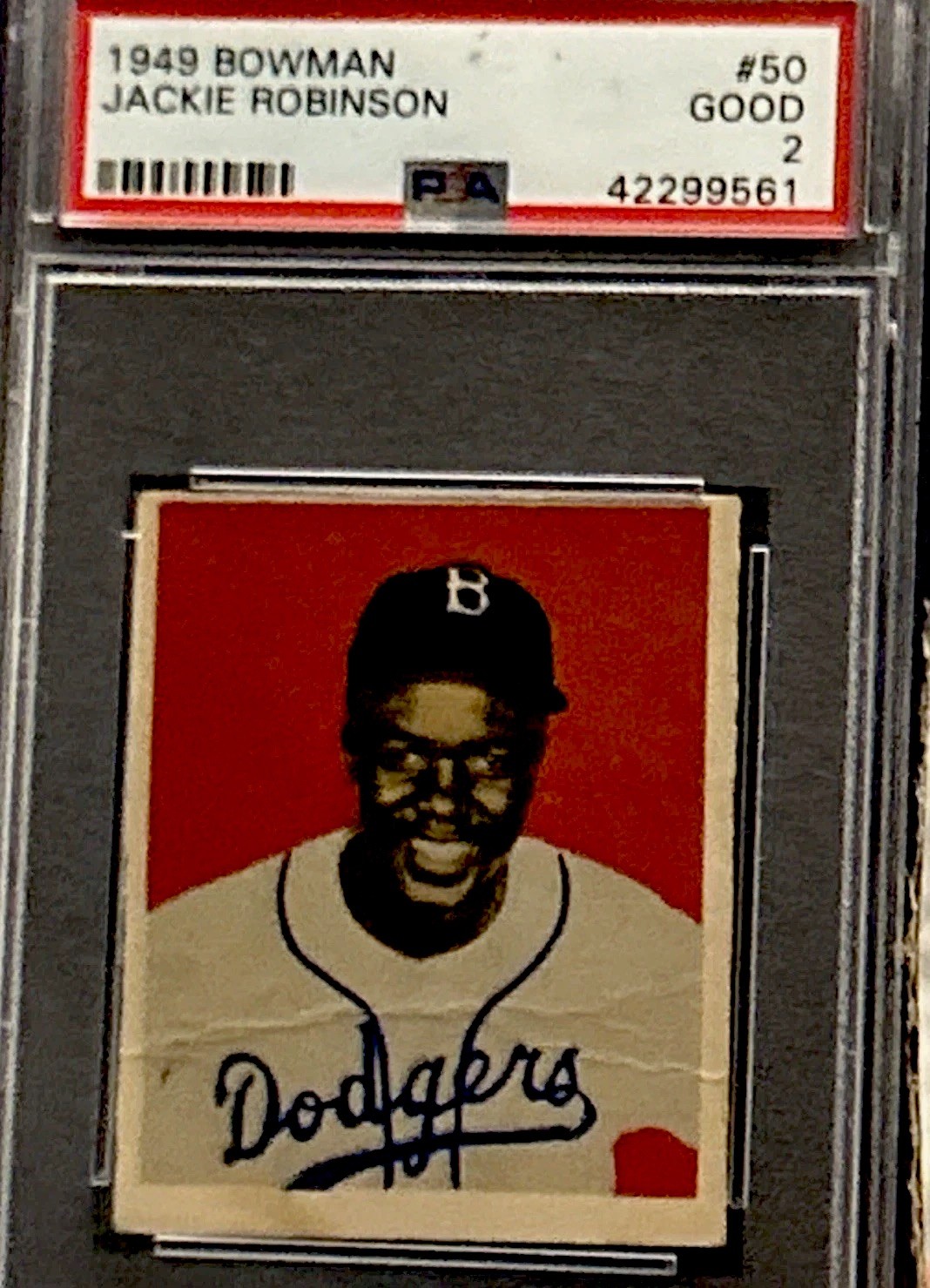 1949 JACKIE ROBINSON BOWMAN Baseball Card. PSA 2 GOOD HOF GOAT n Pioneer for ⚾️
