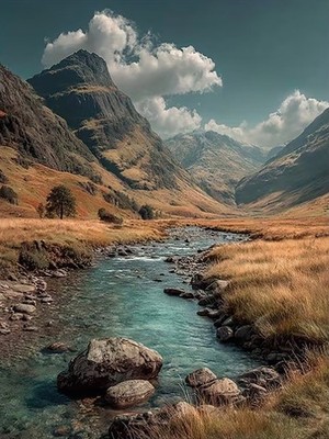 Glencoe River Scotland Print Unframed Canvas Wall Art 30x40cm