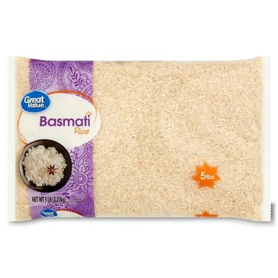 Premium Long Grain Basmati Rice 5 Pound Bag All Natural Great for Biryani Pilaf