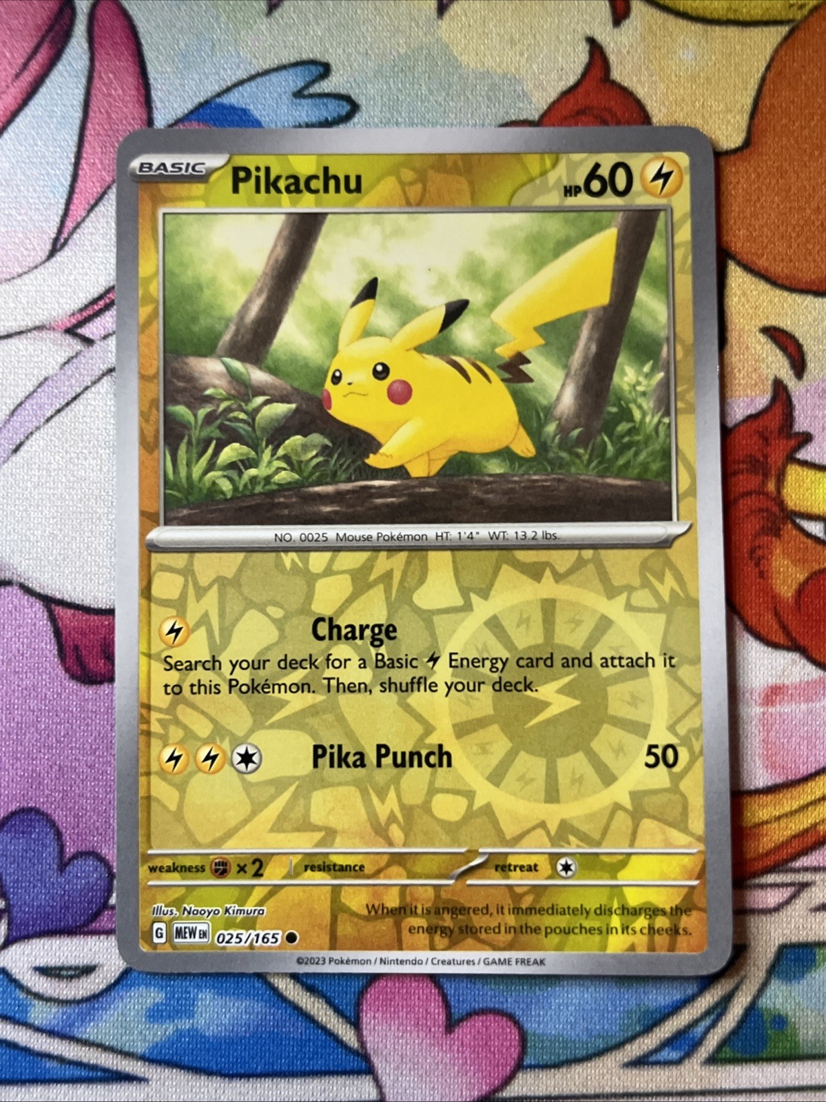 Pikachu 025/165 Reverse Holo Pokemon 151 English NM