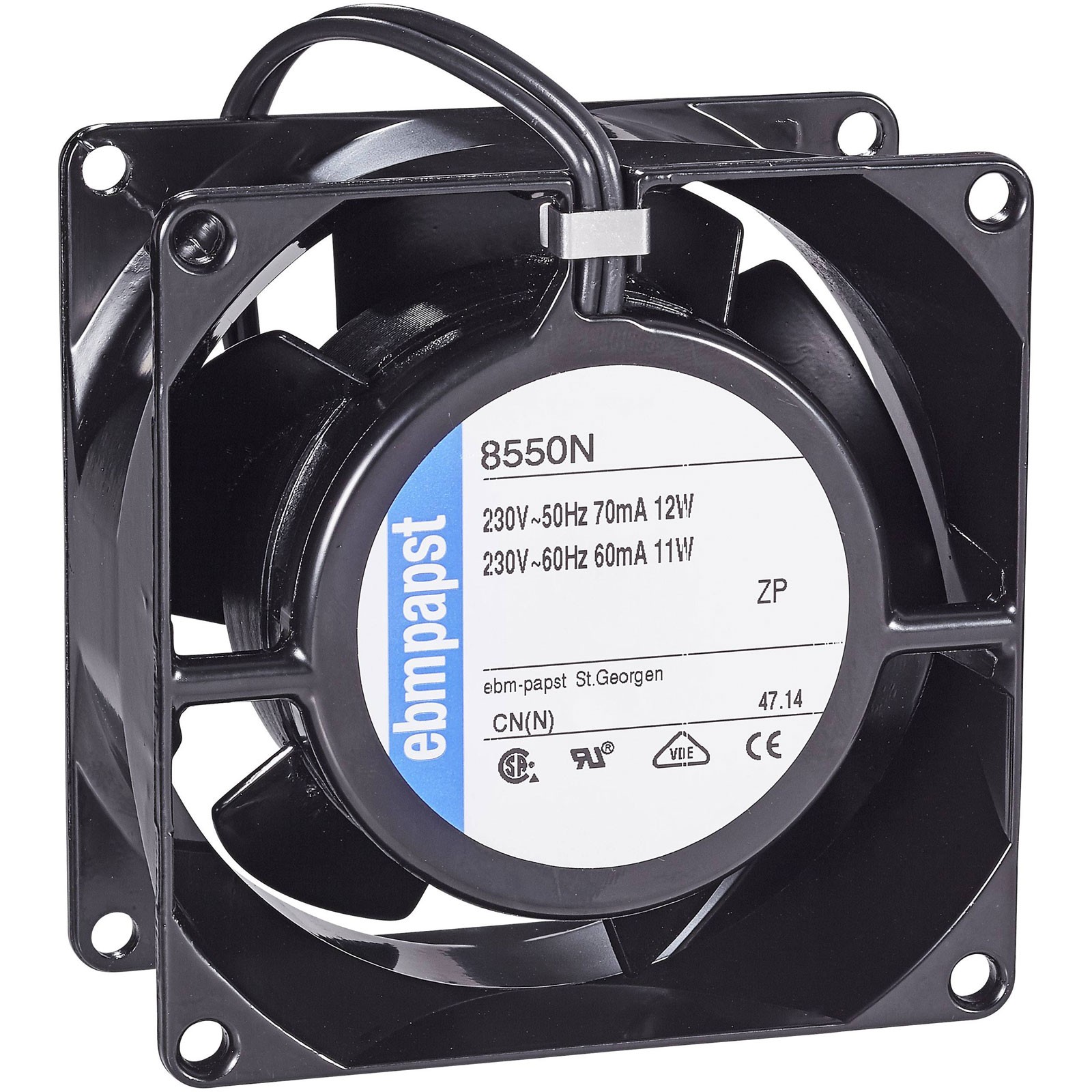 EBM-Papst Axial Fan 230V 50m³/h 80x80x38mm Universal Use