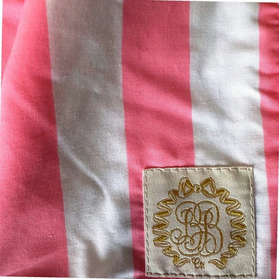 Beaufort Bonnet Company Kids Beach Towel Pink White Striped Terry Cloth - Image 2 of 4