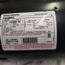 Century B123 Pool Motor, 1-1/2 HP, 3450 RPM, 115/230VAC 9.21/18.4Amps P56C Frame
