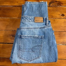 American Eagle Mom Jean Women's 4 28x28 Blue Denim Tapered Leg Distressed SEE