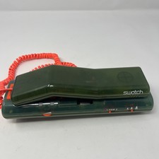 Vintage Swatch Twintam Home Phone With Answering Machine Green Orange UNTESTED