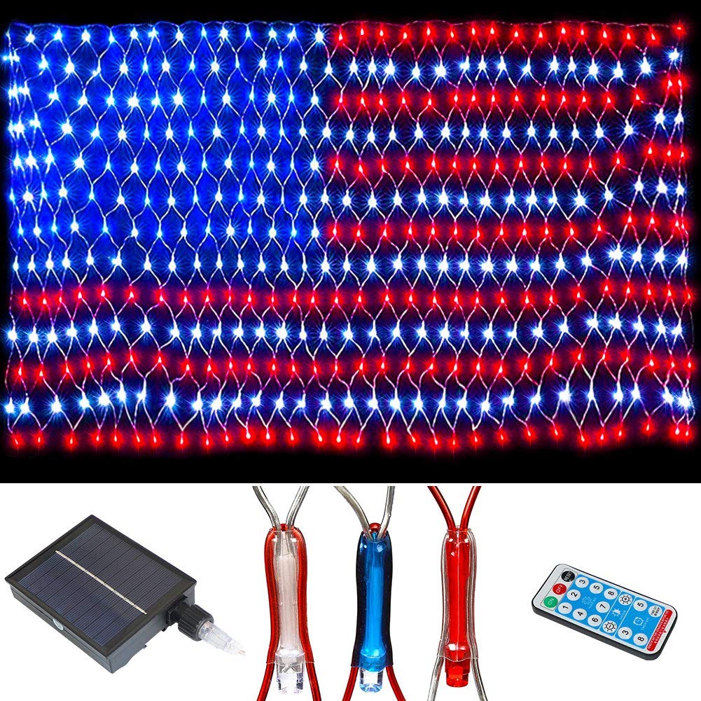 420 LED Solar Flag Lights – American Advanced Waterproof String Lights