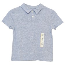 Cat  Jack Boys Short Sleeve Polo Shirt Gray Blue Heather Size S 6/7 Uniform Top