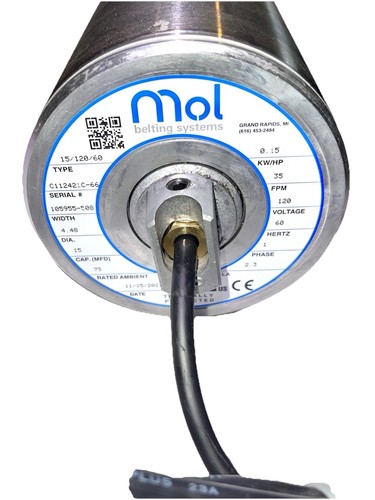MOL Conveyor Drum Motor Roller 530mm x 114mm (4.5” x 20-7/8”) 15/120/60