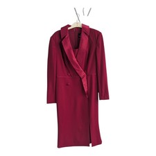 Adrianna Papell Crepe Tuxedo Evening Midi Dress Red Size UK 12