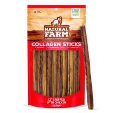 Natural Farm Chicken Stuffed Collagen Dog Chews 12-inch, 12-Pack Rawhide-Free