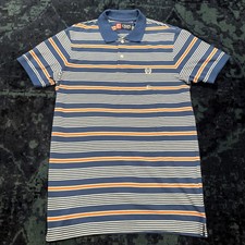 CHAPS Men Polo Shirt Size S Blue Orange Cotton Short Sleeve NWT